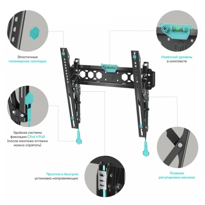 Кронштейн для телевизора Onkron TM5 настенный, наклонный, 32-65 дюйма, черный Кронштейн для телевизора Onkron TM5 настенный, наклонный, 32-65 дюйма, черный